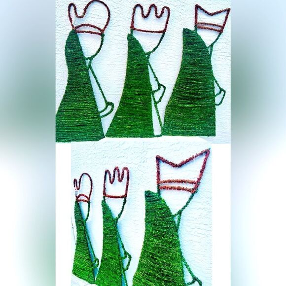 VINTAGE K-MART “TRIM A TREE” COLLECTION “THREE KINGS” MEDAL/TURF 36”~NOS~RARE - Picture 1 of 16
